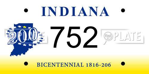 752 Indiana License Plate