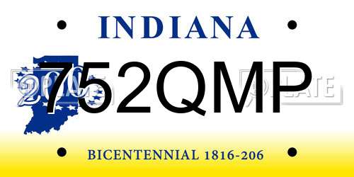 752QMP Indiana License Plate