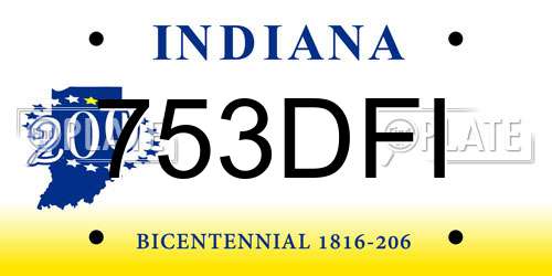 753DFI Indiana License Plate