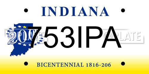 753IPA Indiana License Plate