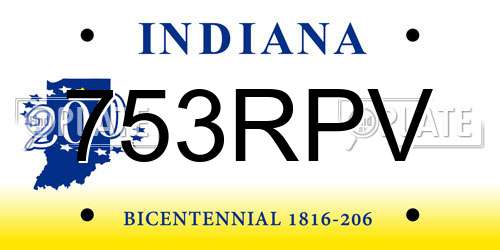 753RPV Indiana License Plate