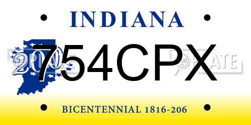 754CPX Indiana License Plate