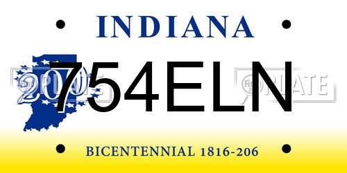 754ELN Indiana License Plate