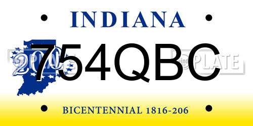754QBC Indiana License Plate
