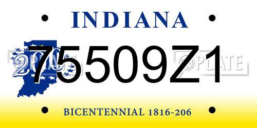 75509Z1 Indiana License Plate
