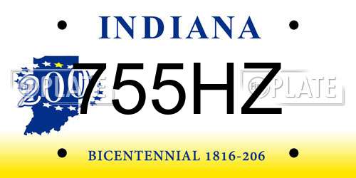 755HZ Indiana License Plate