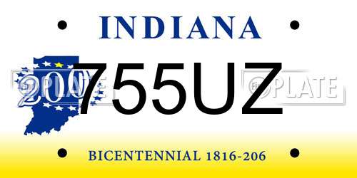 755UZ Indiana License Plate