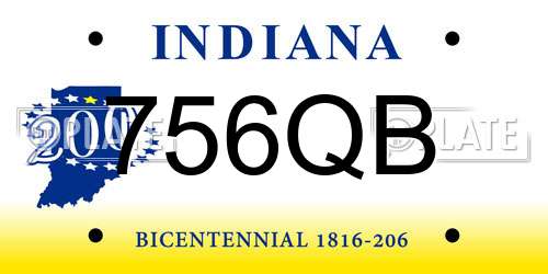 756QB Indiana License Plate