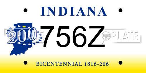 756Z Indiana License Plate
