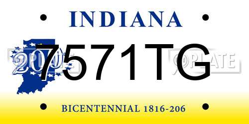 7571TG Indiana License Plate