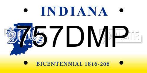 757DMP Indiana License Plate