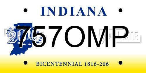 757OMP Indiana License Plate