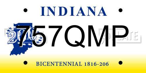 757QMP Indiana License Plate