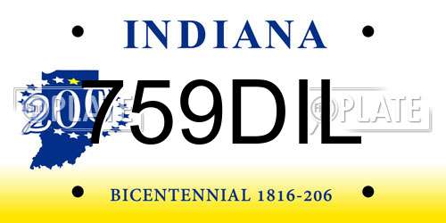 759DIL Indiana License Plate