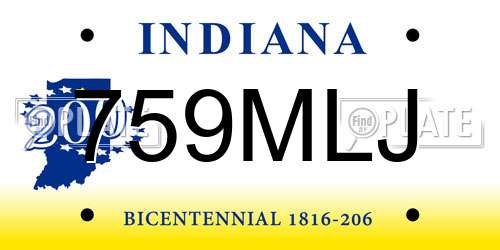 759MLJ Indiana License Plate
