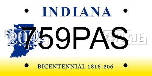 759PAS Indiana License Plate