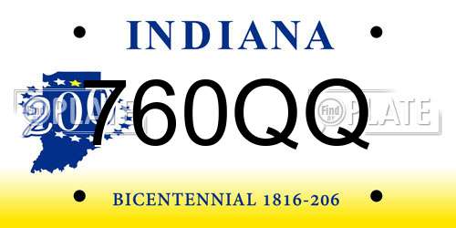760QQ Indiana License Plate