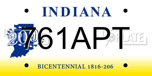 761APT Indiana License Plate