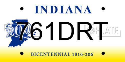761DRT Indiana License Plate