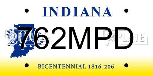 762MPD Indiana License Plate