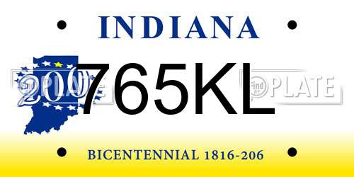 765KL Indiana License Plate