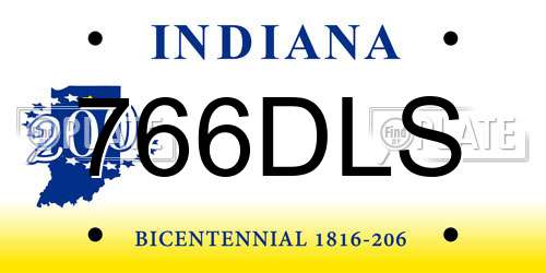 766DLS Indiana License Plate
