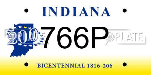 766P Indiana License Plate