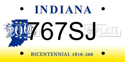 767SJ Indiana License Plate