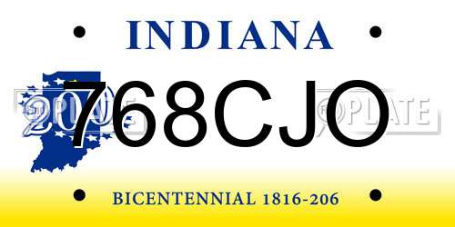 768CJO Indiana License Plate