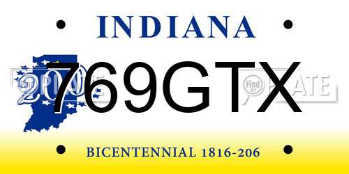 769GTX Indiana License Plate
