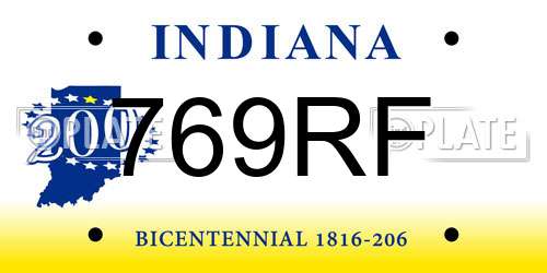 769RF Indiana License Plate
