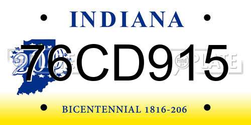 76CD915 Indiana License Plate
