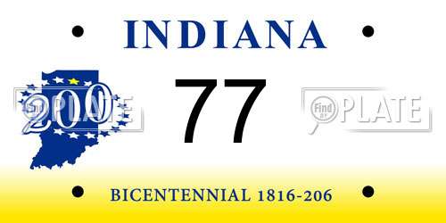 77 Indiana License Plate