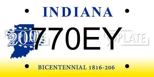 770EY Indiana License Plate