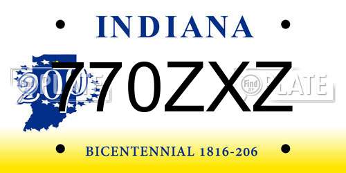 770ZXZ Indiana License Plate
