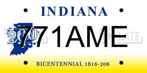771AME Indiana License Plate