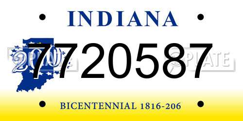 7720587 Indiana License Plate