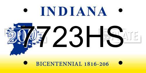7723HS Indiana License Plate