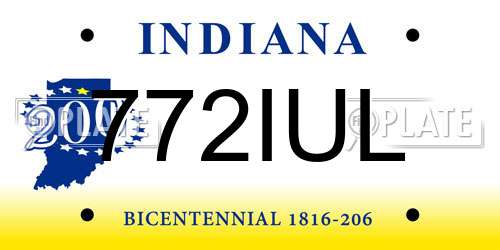 772IUL Indiana License Plate