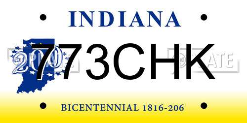 773CHK Indiana License Plate