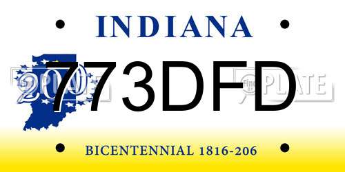 773DFD Indiana License Plate