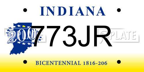 773JR Indiana License Plate