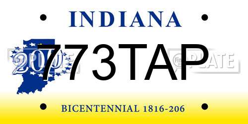 773TAP Indiana License Plate