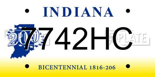 7742HC Indiana License Plate