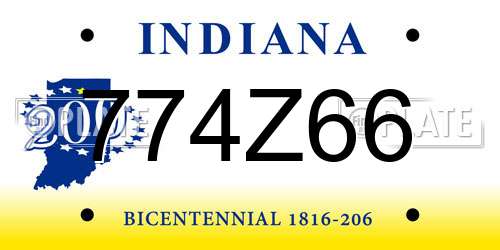 774Z66 Indiana License Plate