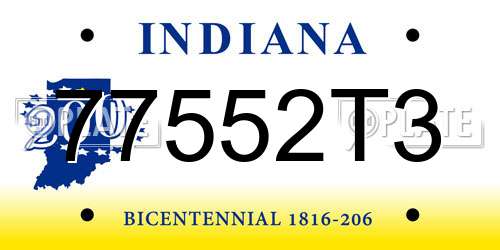 77552T3 Indiana License Plate