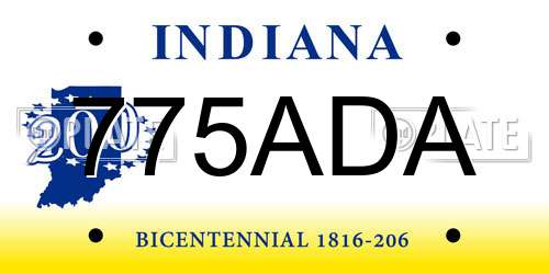 775ADA Indiana License Plate