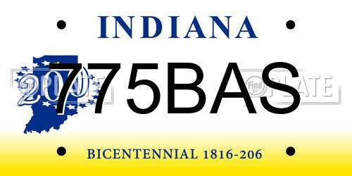 775BAS Indiana License Plate