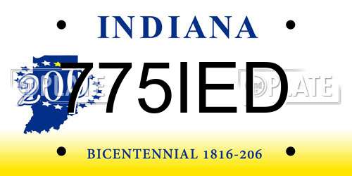 775IED Indiana License Plate