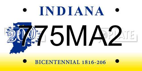 775MA2 Indiana License Plate